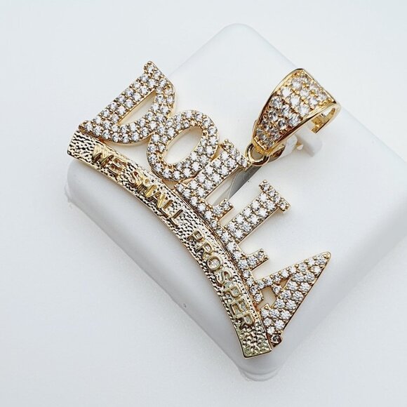 "14K Gold Plated Cubic Zircon Pendant, INUS1BR072 - Picture 9 of 9